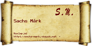 Sachs Márk névjegykártya